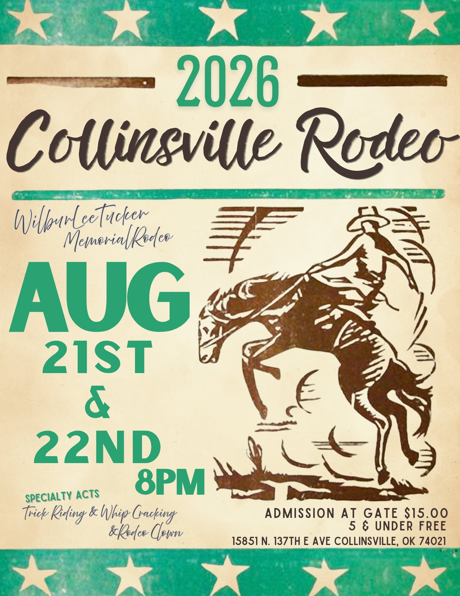 2026 Collinsville Rodeo - Wilbur Lee Tucker Memorial Rodeo (Night 2) flyer