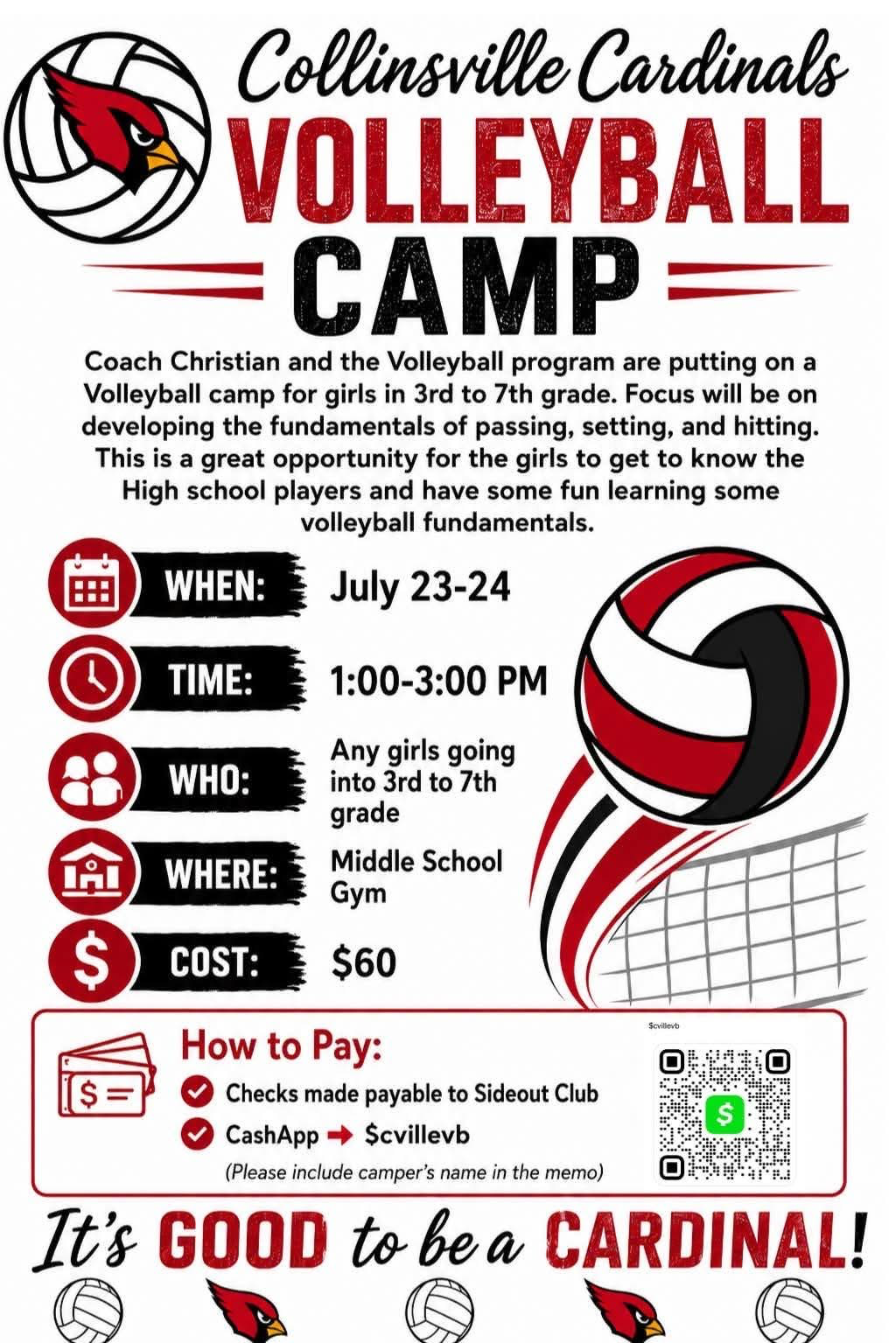 Collinsville Cardinals Volleyball Camp - Day 2 flyer