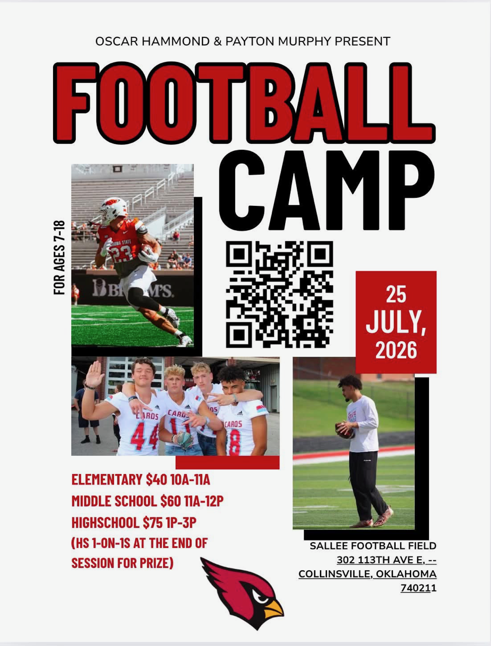 Football Camp - Elementary Session flyer