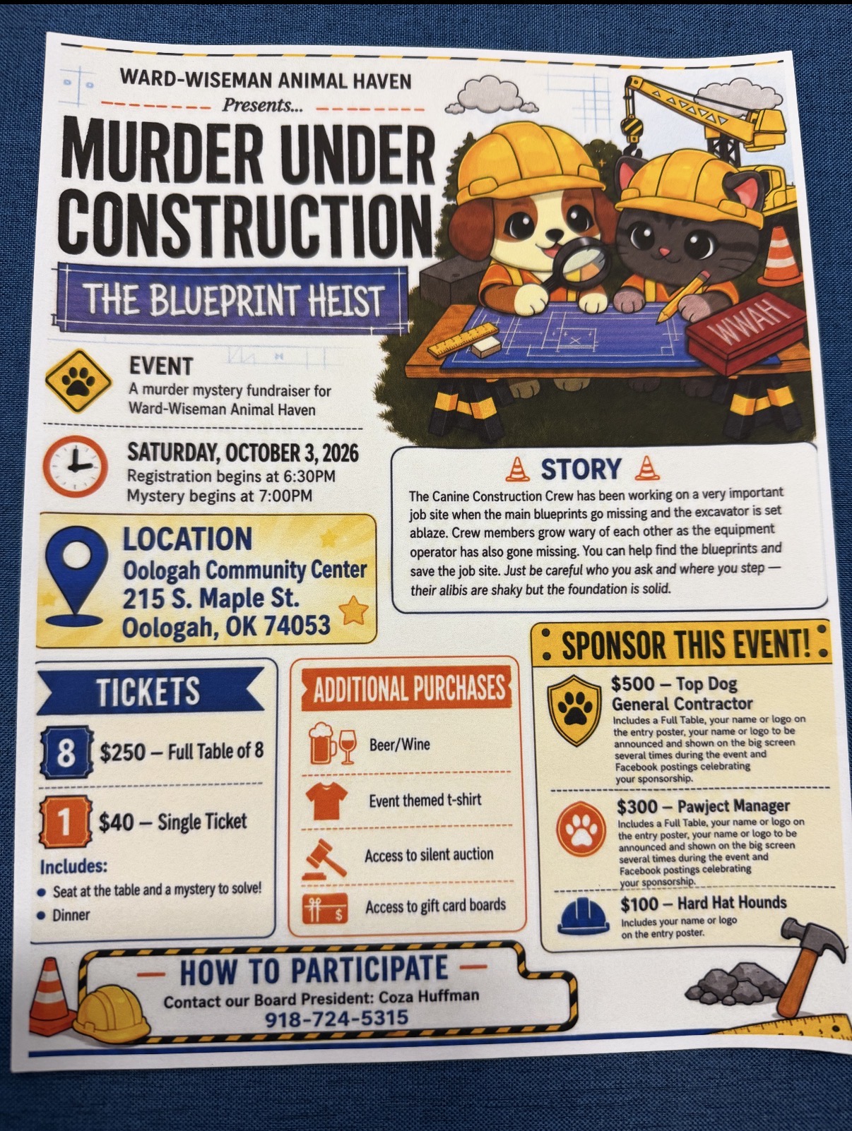 Murder Under Construction: The Blueprint Heist flyer