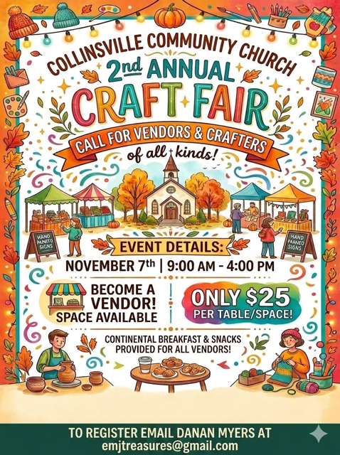 Collinsville Community Church 2nd Annual Craft Fair flyer