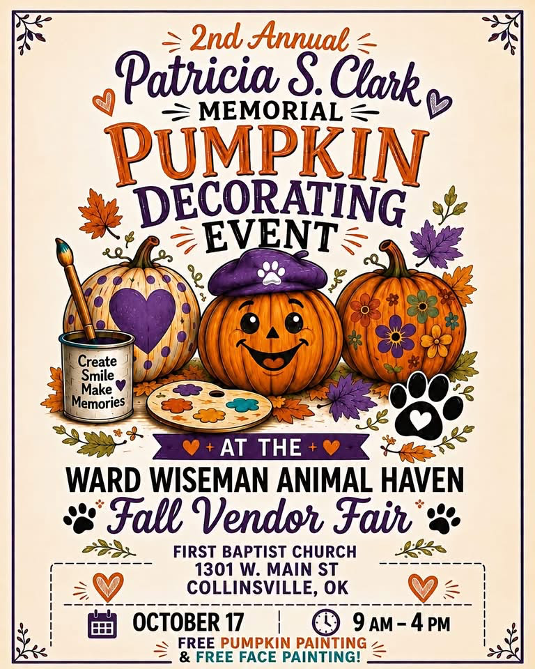 2nd Annual Patricia S. Clark Memorial Pumpkin Decorating Event flyer